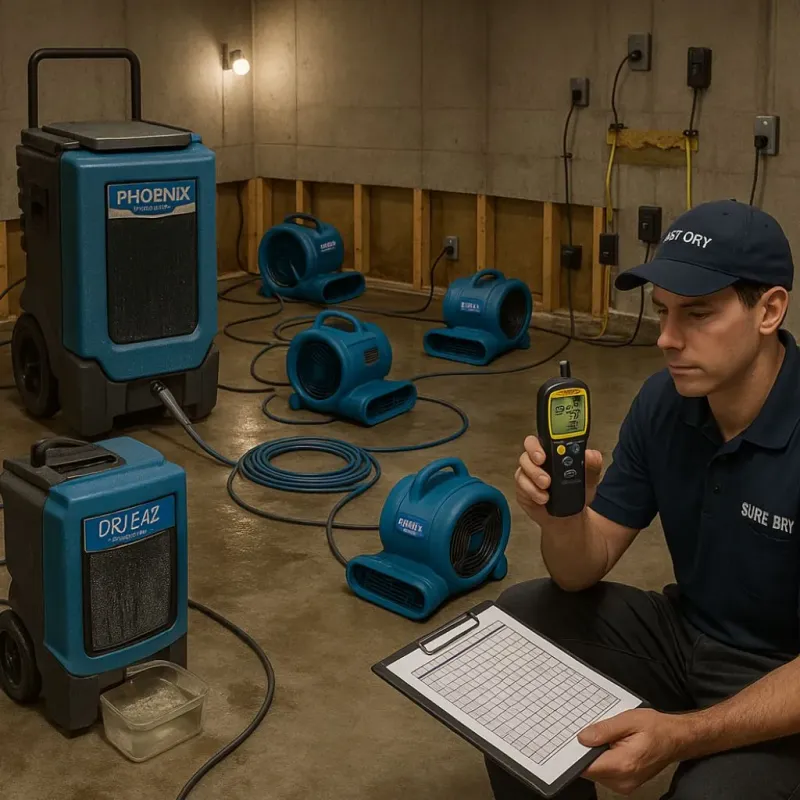 Structural Drying and Dehumidification process in Upper Montclair, NJ